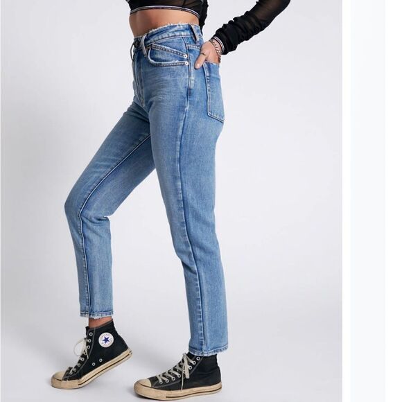 One-Teaspoon Legends High Waist Mom Fit Denim Jeans - Berlin Blue 27 - Picture 6 of 11